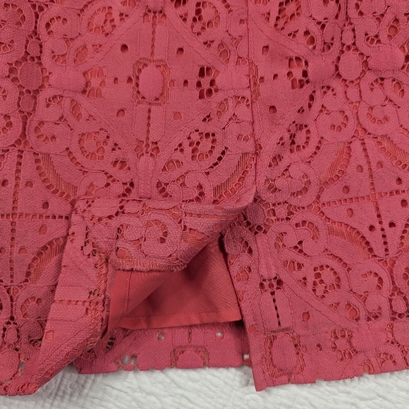 Banana Republic Short Shift Lace Dress Lined Coral‎ Women's Size 12P - Picture 8 of 12